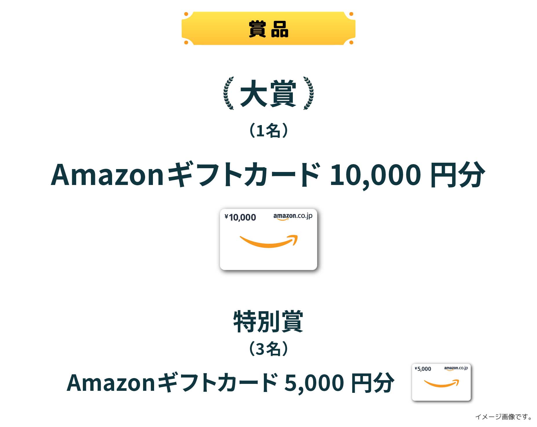 大賞1名にアマゾンギフト10000円分、特別賞3名にアマゾンギフト5000円分プレゼント