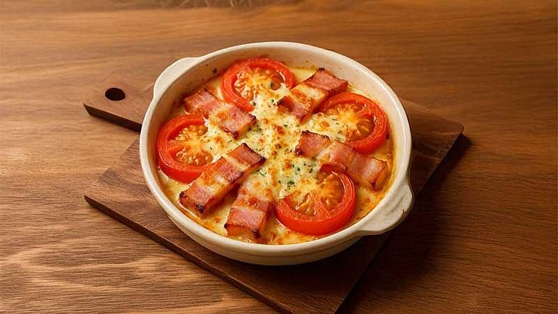 トマトとベーコンのチーズ焼き