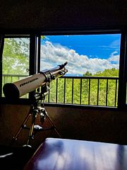 夜空を見ながら天体観測もできます!