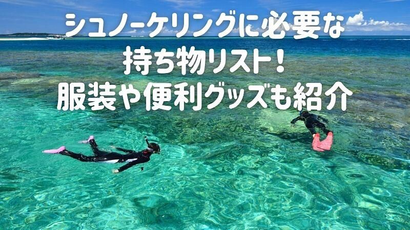 シュノーケリングに必要な持ち物リスト!服装や便利グッズも紹介
