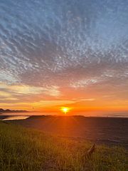 朝陽が水平線から