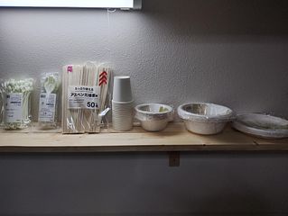 食器類は全て使い捨てなので清潔です。