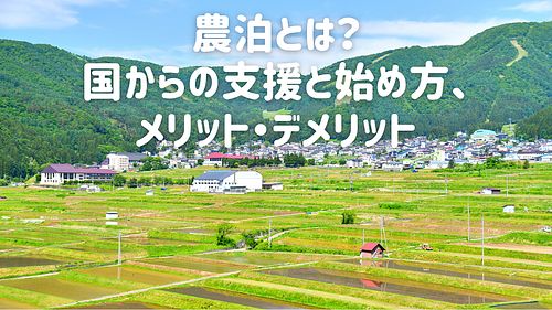 農泊とは？国からの支援と始め方、メリット・デメリット