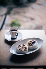 朝食の生米パン