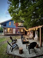 ハンモックチェアがあるBBQエリア