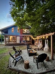 ハンモックチェアがあるBBQエリア