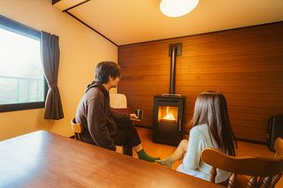 火を見ながらリラックスできます