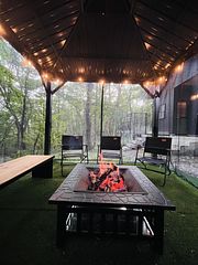 虫よけネット完備のBBQエリア