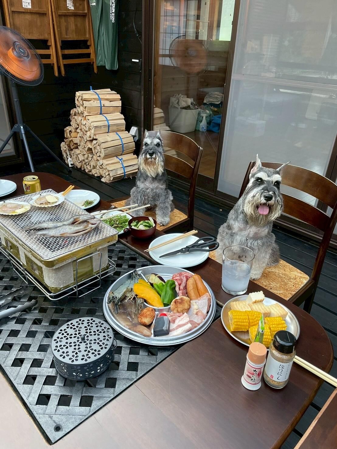 デッキBBQ風景