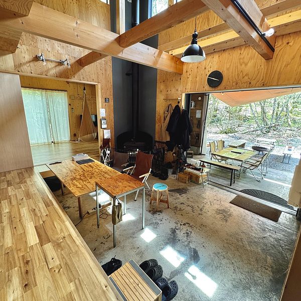 テラスからリビングまで見渡せて安心空間