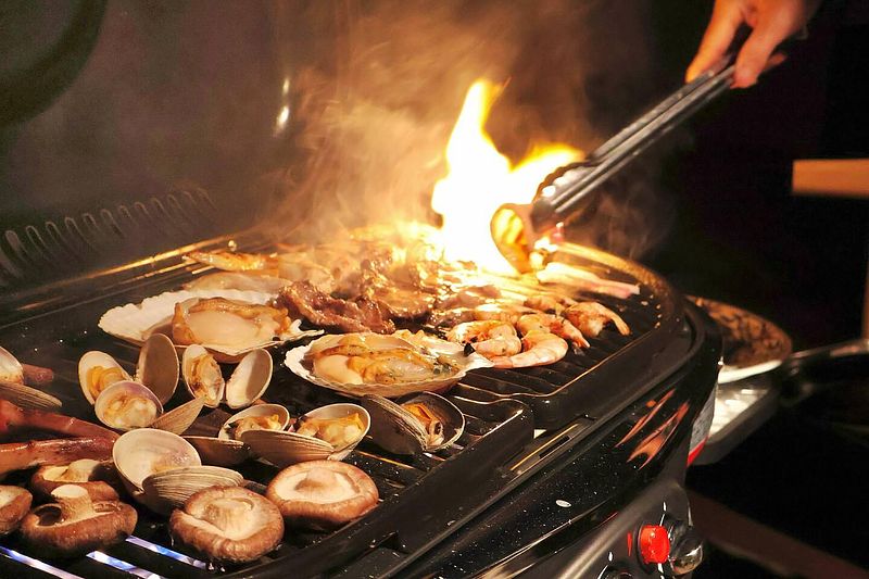 バーベキュー設備完備