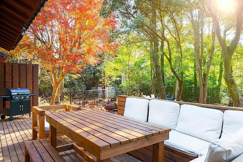 BBQができるテラス