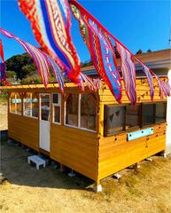 こだわりのBBQルーム(無料) 小屋作りなので雨や冷たい風の日でも安心してBBQをお楽しみ頂けます。
