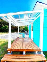 西海岸のビーチハウスをイメージしたサウナスペースです。