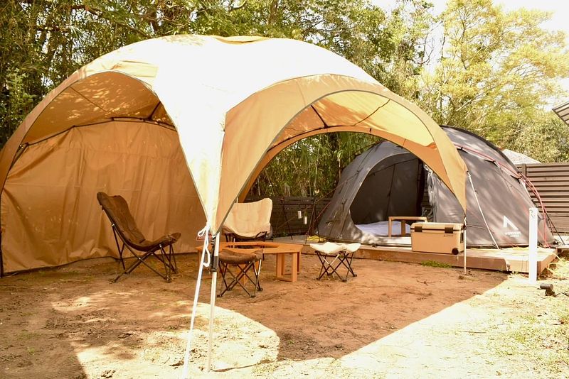 ※夏場や雨の日はターフテント設置。