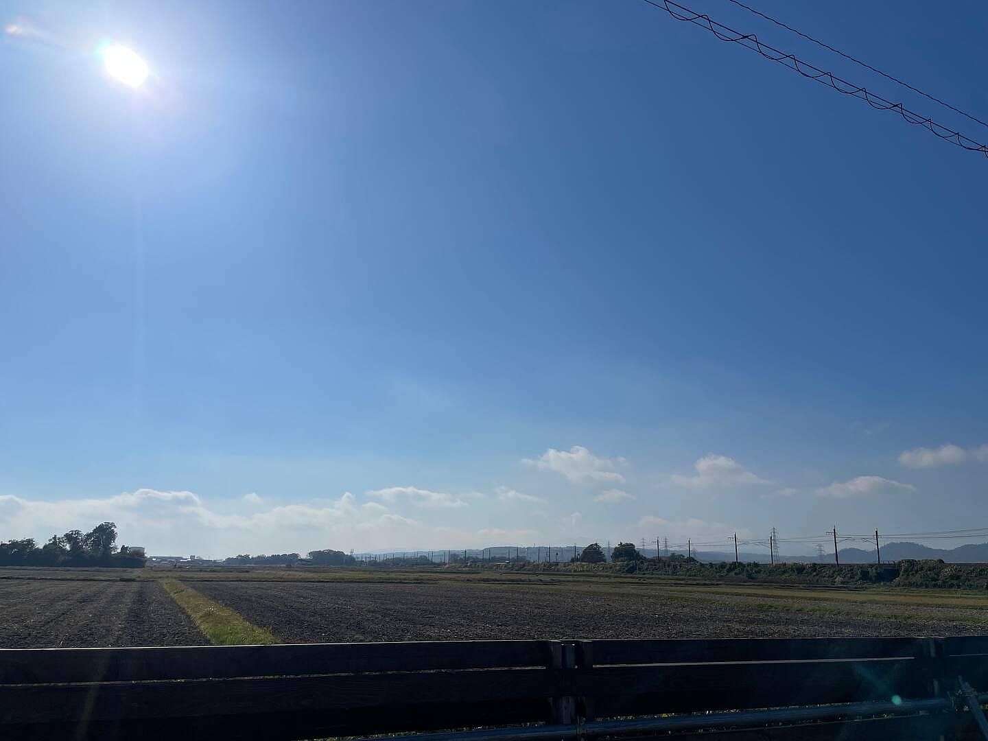目の前は田園風景。絶景です
