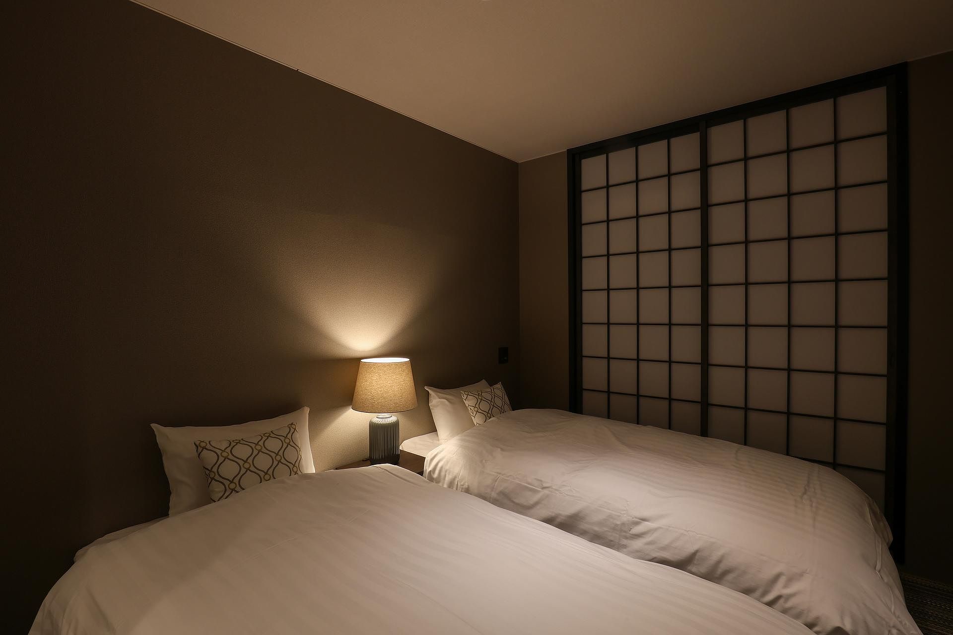 1階にシングルベット2台のお部屋もあります。