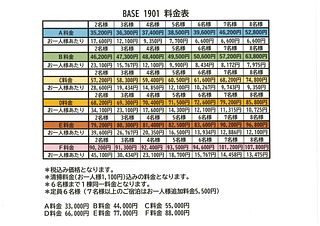 料金表になります。