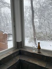 浴室から見える雪景色