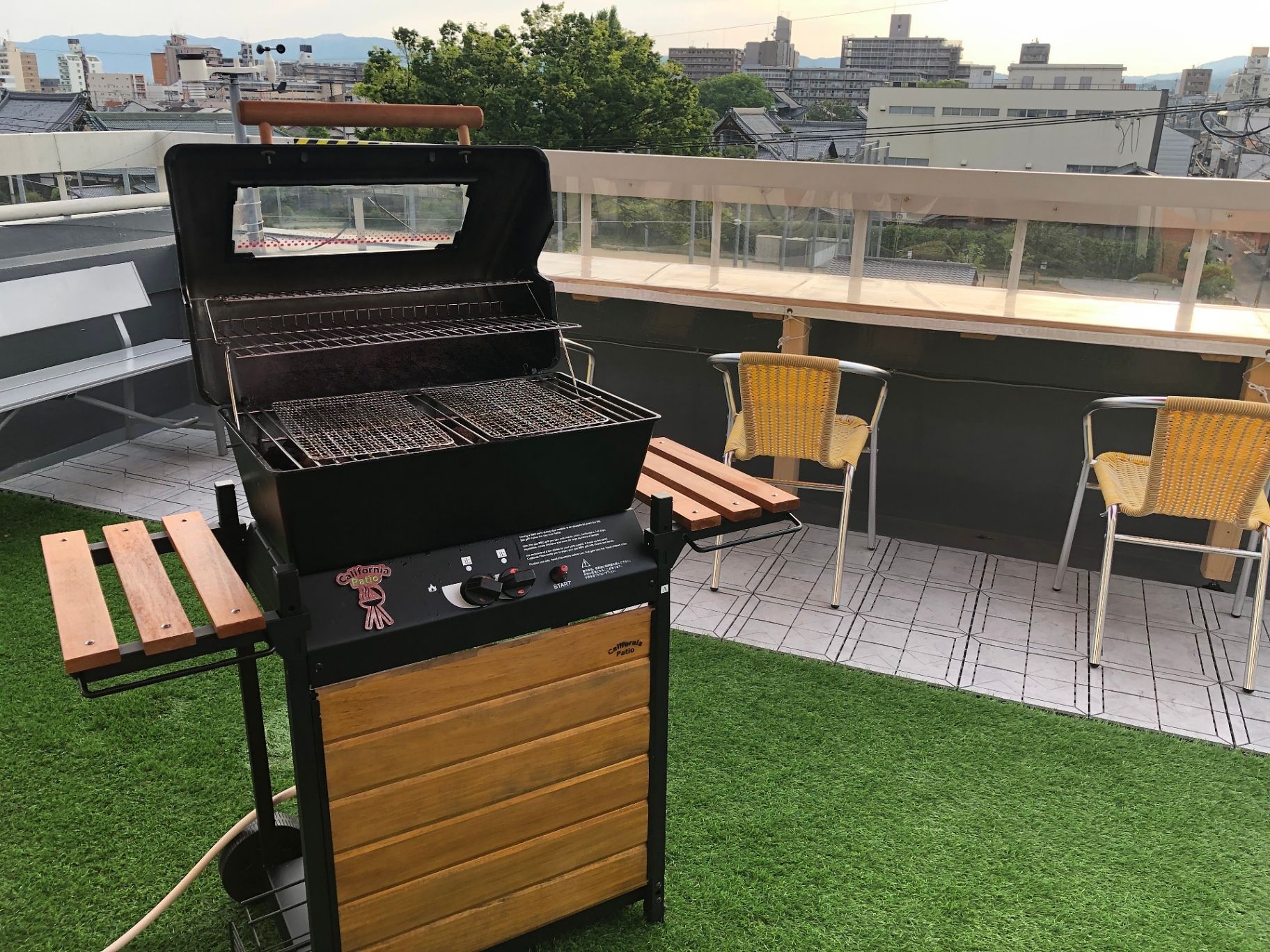 オプションでレンタルできるバーベキューコンロ　ガス火だから火力の調整が簡単♪