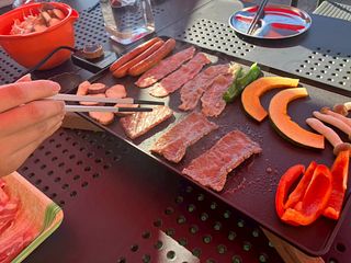 オプションでレンタルできるホットプレート　写真映えするオシャレな仕様♪