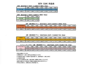 料金表になります。