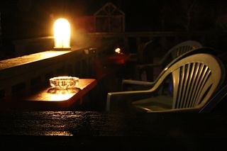 夜テラスでリラックス