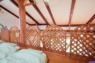 ロフトにお布団を敷いて。