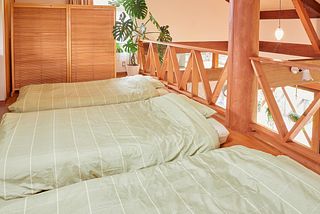 ロフトにお布団を敷いて。