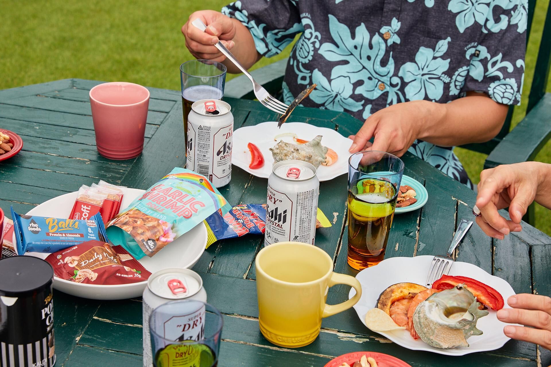 お庭でBBQ