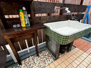 2階屋外テラスの炊事場