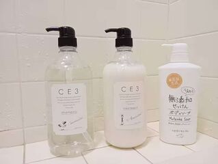 シャンプー、トリートメント、ボディソープ