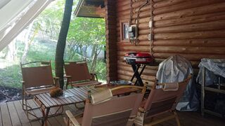 BBQ専用デッキ、ガス&炭火コンロ