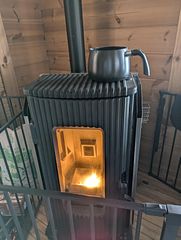 ペレットストーブ燃焼中